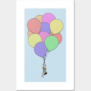 Pastel balloon ride Posters and Art